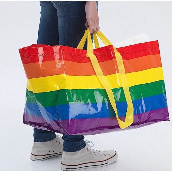 Ikea Shopping Bag Rainbow Bag Limited Edition STORSTOMMA Pride Tote Large - Picture 1 of 7